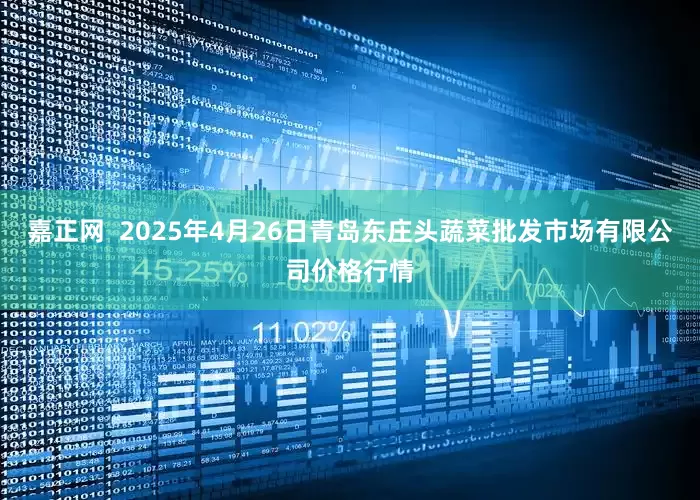 嘉正网  2025年4月26日青岛东庄头蔬菜批发市场有限公司价格行情